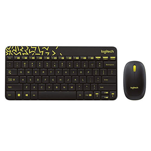 LOGITECH MK240 Nano LED Membrane Wireless + Bluetooth Keyboard and Mouse Combo ( Yellow )