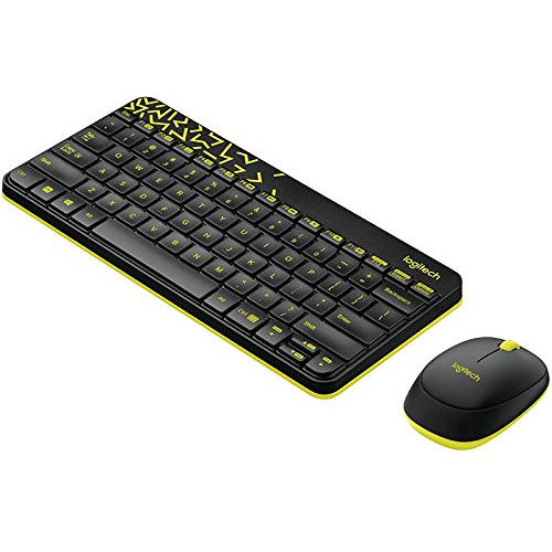 LOGITECH MK240 Nano LED Membrane Wireless + Bluetooth Keyboard and Mouse Combo ( Yellow )