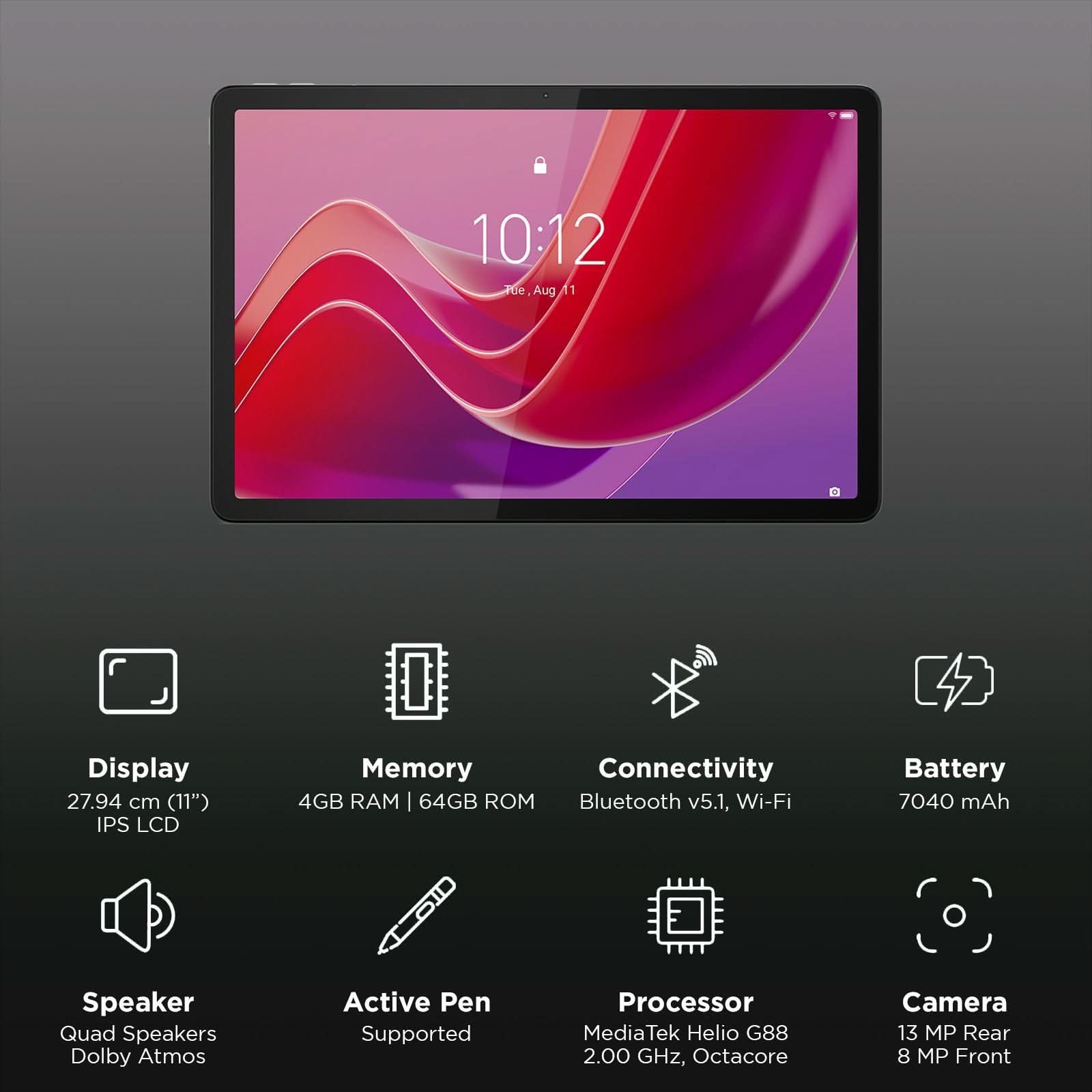 Lenovo MediaTek Helio G88 Octa Core 4GB, 64GB, WIFI ZADA0034IN