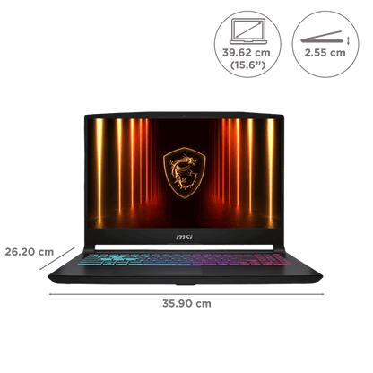 MSI Katana 15 HX B14WEK-642IN Intel Core i5 14th Gen Gaming Laptop 16GB, 512GB SSD, Windows 11 Home, 8GB Graphics, 15.6 inch 144 Hz Full HD Display, NVIDIA GeForce RTX 5050, MS Office Home 2024, Black, 2.55 KG