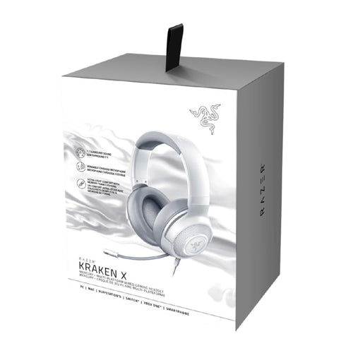 RAZER kraken X Multi Platform Wired 3.5mm 7.1 Surround Gaming Headphones ( White ) ( PC / Xbox / Mobile / Mac )