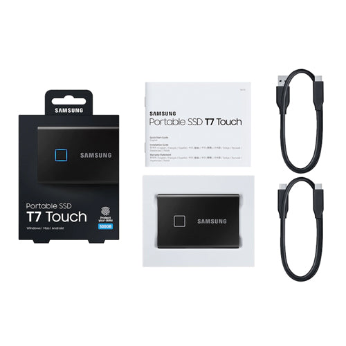 SAMSUNG T7 Touch 500GB Gen2 Portable Solid State Drive ( SSD ) (Black)