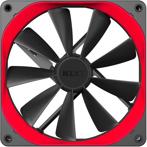 NZXT Aer P120 Red Trim 2X 120mm Non-RGB Cabinet Fan (Black) (Single Pack)