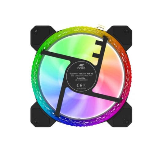 ANT ESPORTS RoyalFlow 120mm Auto RGB Cabinet Fan (Black) (Single Pack)