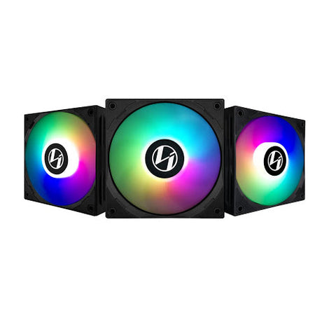 LIAN LI ST120 120mm ARGB Cabinet Fan (Black) (Triple Pack)