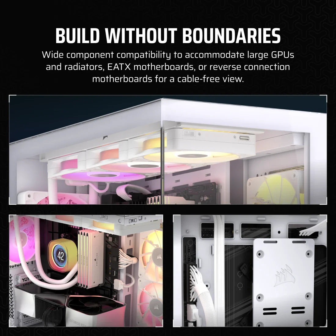 CORSAIR ICUE LINK 3500X RGB TEMPERED GLASS MID-TOWER, WHITE