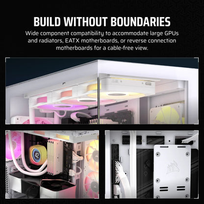 CORSAIR ICUE LINK 3500X RGB TEMPERED GLASS MID-TOWER, WHITE