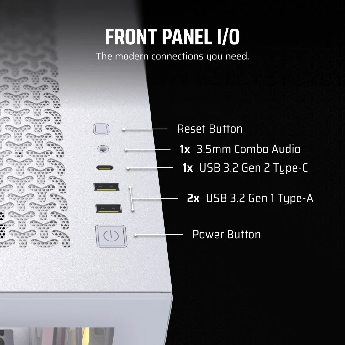 CORSAIR ICUE LINK 3500X RGB TEMPERED GLASS MID-TOWER, WHITE