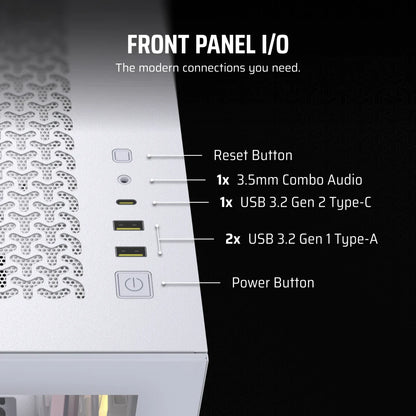 CORSAIR ICUE LINK 3500X RGB TEMPERED GLASS MID-TOWER, WHITE