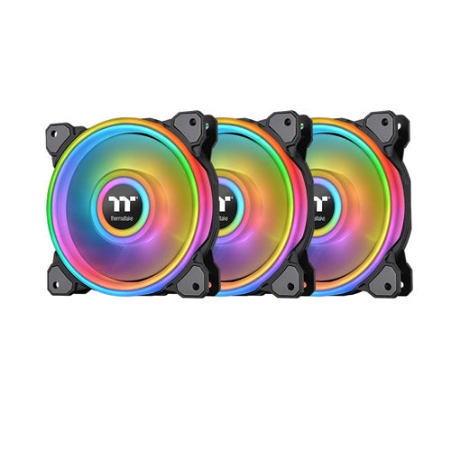 THERMALTAKE Riing Quad 14 TT Premium Edition 140mm RGB Cabinet Fan (Black) (Triple Pack)