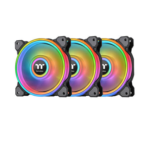 THERMALTAKE Riing Quad 14 TT Premium Edition 140mm RGB Cabinet Fan (Black) (Triple Pack)