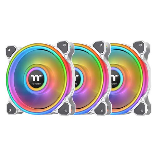 THERMALTAKE Riing Quad 14 TT Premium Edition 140mm RGB Cabinet Fan (White) (Triple Pack)