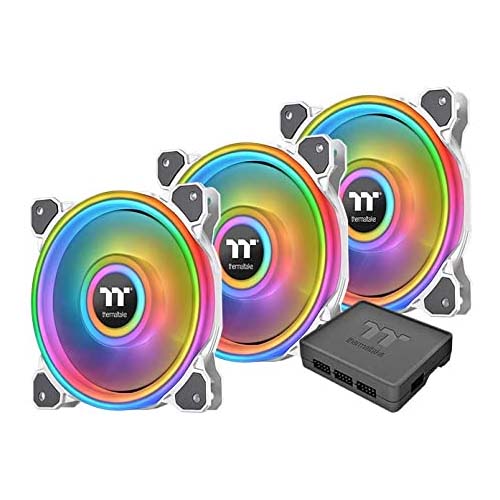 THERMALTAKE Riing Quad 14 TT Premium Edition 140mm RGB Cabinet Fan (White) (Triple Pack)