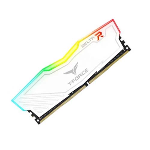 TEAMGROUP T-Force Delta RGB 16GB ( 16GB x 1 ) 3600MHz DDR4 RAM ( White ) ( CL18 )