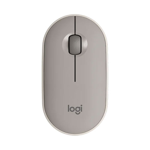 LOGITECH Pebble M350 Wireless+Bluetooth Ambidextrous Gaming Mouse ( Pebble M350 ) ( 1000DPI / 3 Macro Button ) ( Sand )