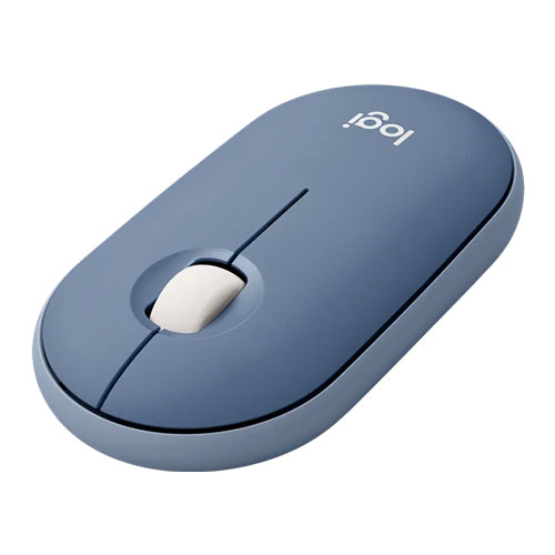 LOGITECH Pebble M350 Wireless+Bluetooth Ambidextrous Gaming Mouse ( Pebble M350 ) (1000DPI / 3 Macro Button ) ( Blueberry )