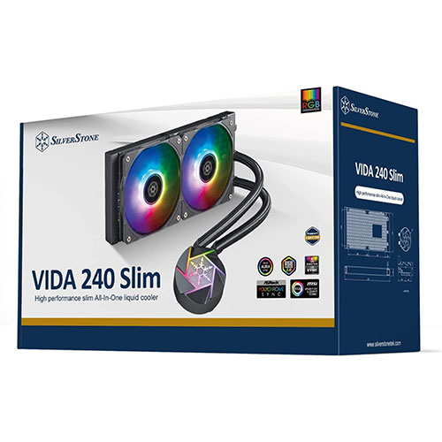 SILVERSTONE VIDA 240 SLIM High Performance All In One Liquid Cooler (Black)