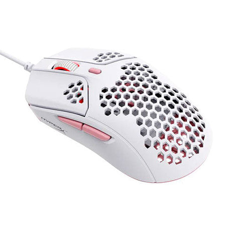 HYPERX Pulsefire Haste Wired Ergonomic Gaming Mouse ( 4P5E4AA ) ( 16000DPI / 6 Macrto Buttons ) ( White/Pink )