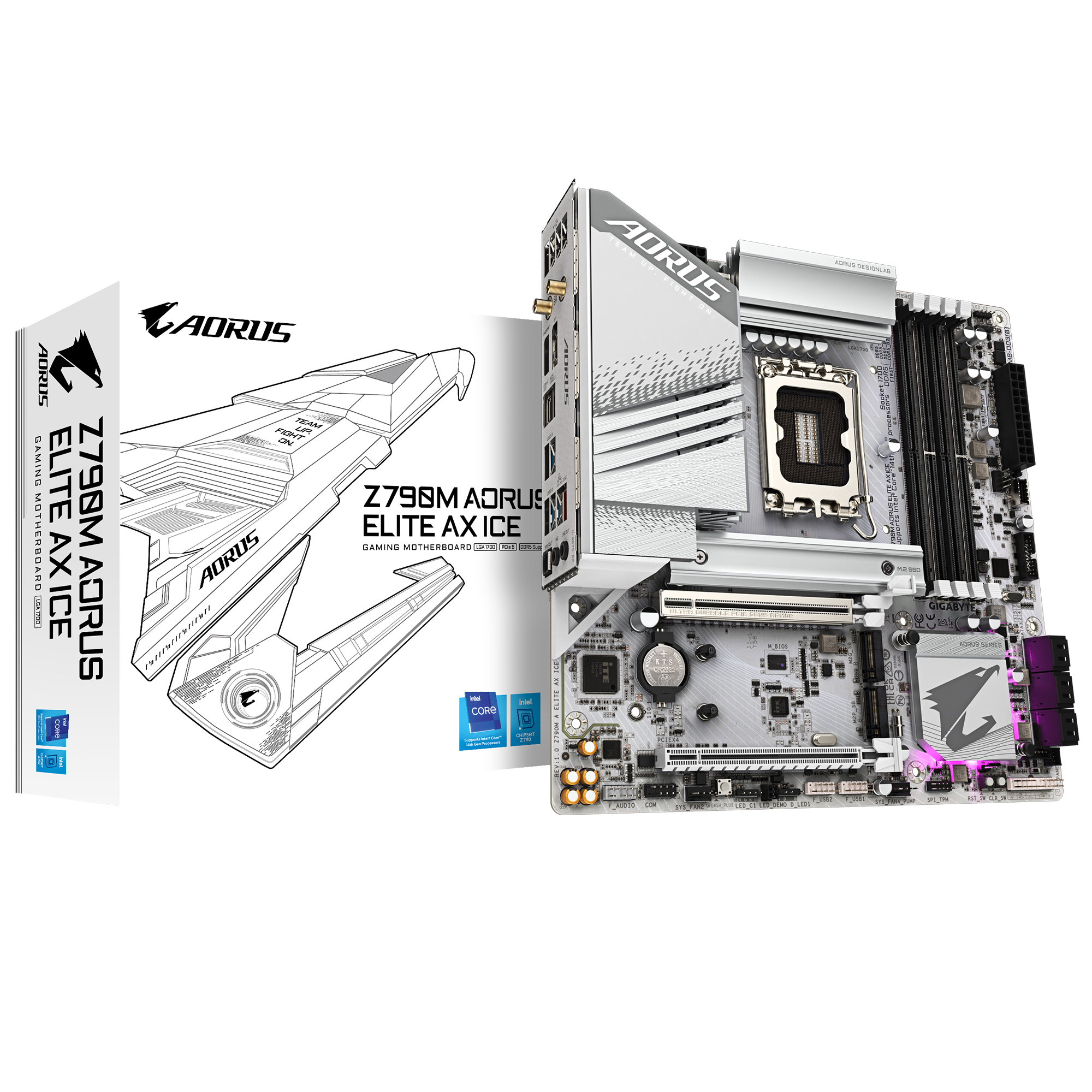 GIGABYTE Z790M AORUS ELITE AX ICE DDR5 MOTHERBOARD