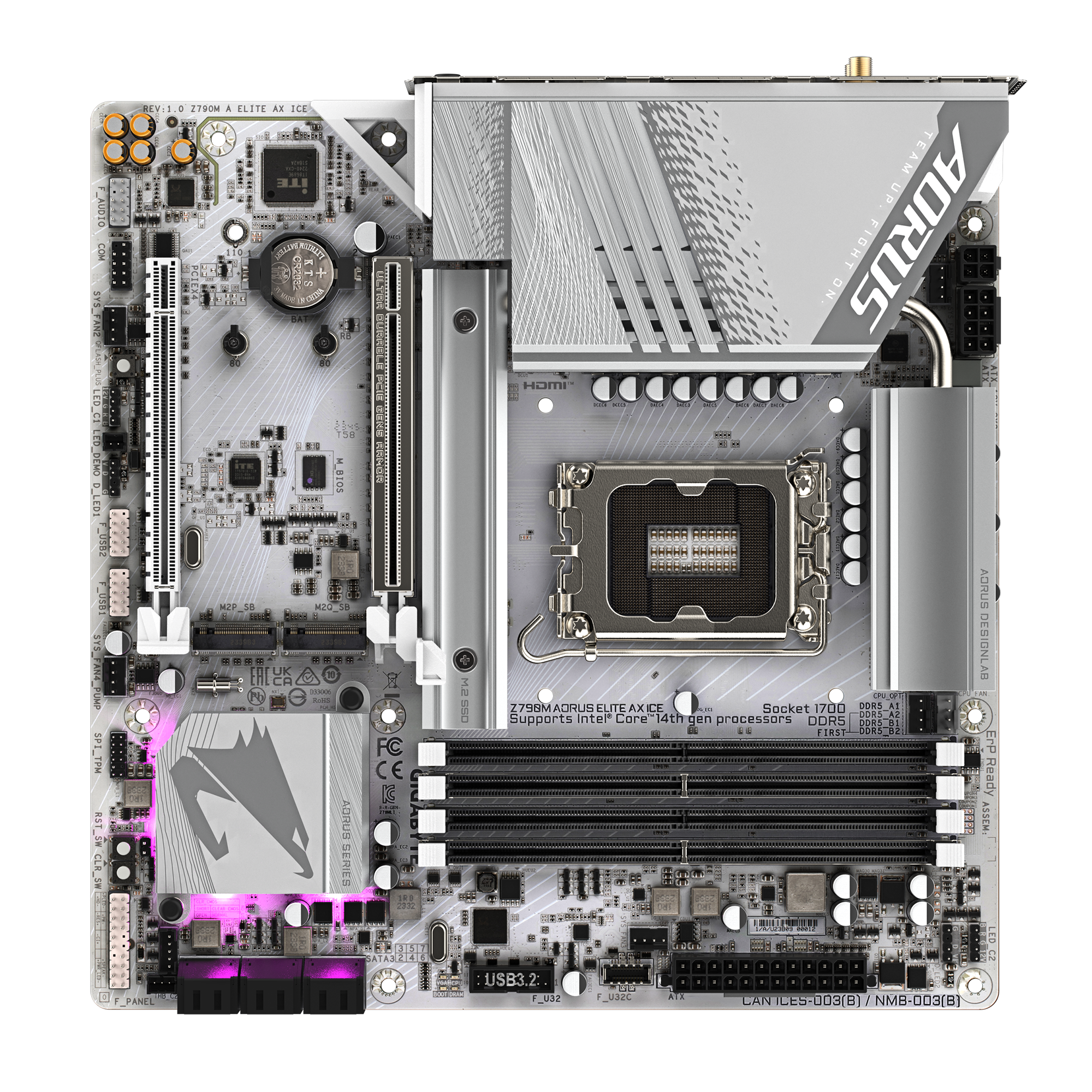 GIGABYTE Z790M AORUS ELITE AX ICE DDR5 MOTHERBOARD