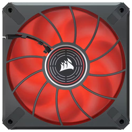 CORSAIR ML120 Elite 120mm Red Premium PWM Magnetic Levitation Cabinet Fan (Black) (Single Pack)