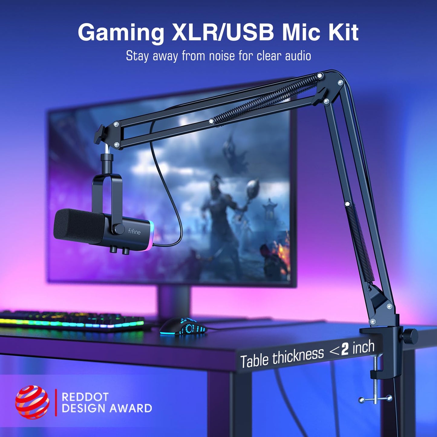 FIFINE AMPLIGAME AM8T - XLR/USB MICROPHONE KIT BLACK