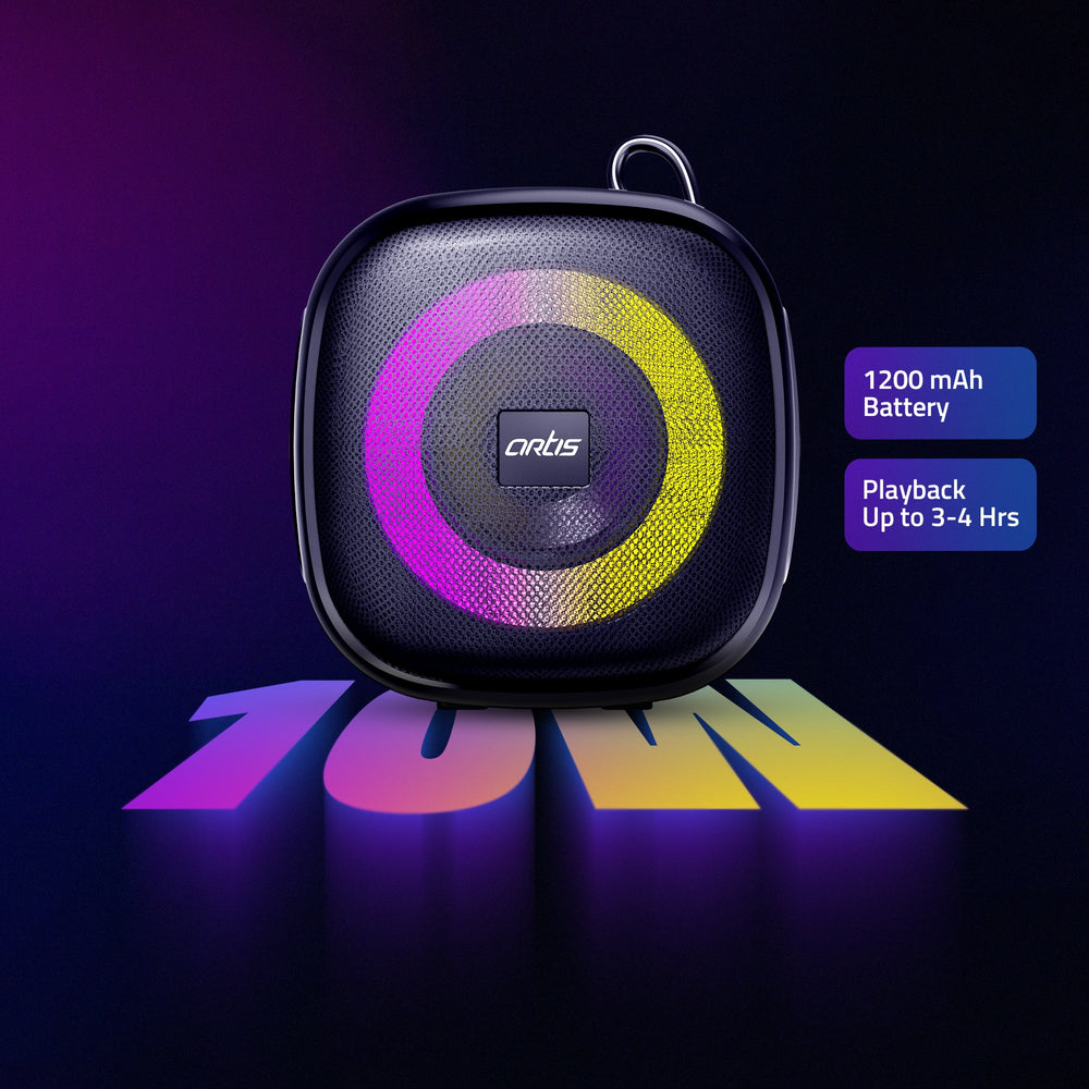 BT10 wireless Bluetooth Speaker with USB input, TF card Input FM Radio and TWS (10W RMS Output)