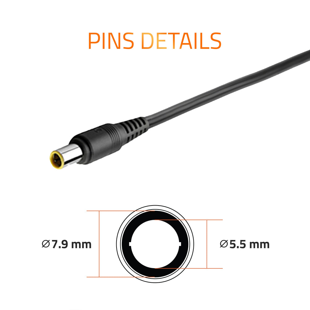 AR0904 90 Watt Laptop Charger/Adapter with Power Cord Compatible with Lenovo Laptops (20 V/4.5A, Pin: 7.9 x 5.5mm)