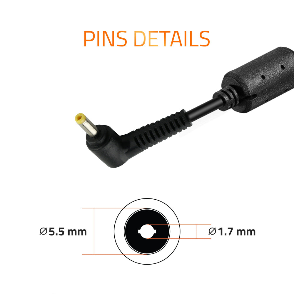 A0405 45Watt Laptop Adapter Compatible with Acer Laptops (19V/2.37A ,Pin: 5.5 x 1.7mm)