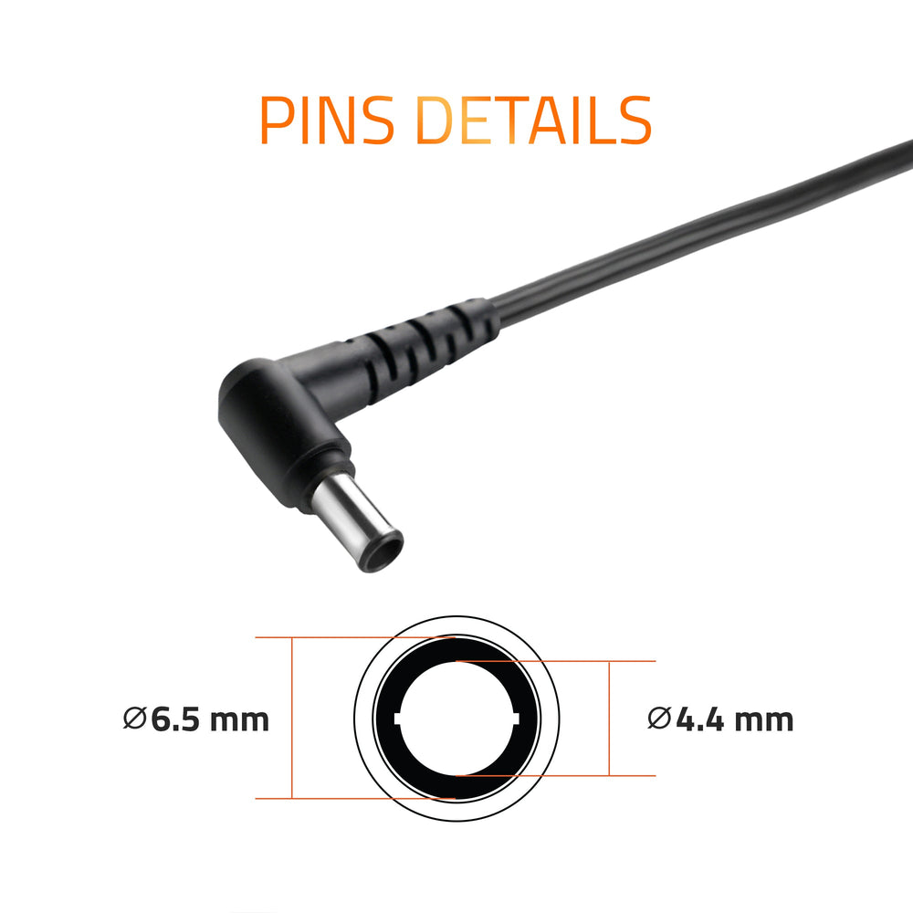 AR0906 90 Watt Laptop Charger/Adapter with Power Cord Compatible with Sony Laptops (19.5 V/4.7A, Pin: 6.5 x 4.4mm)