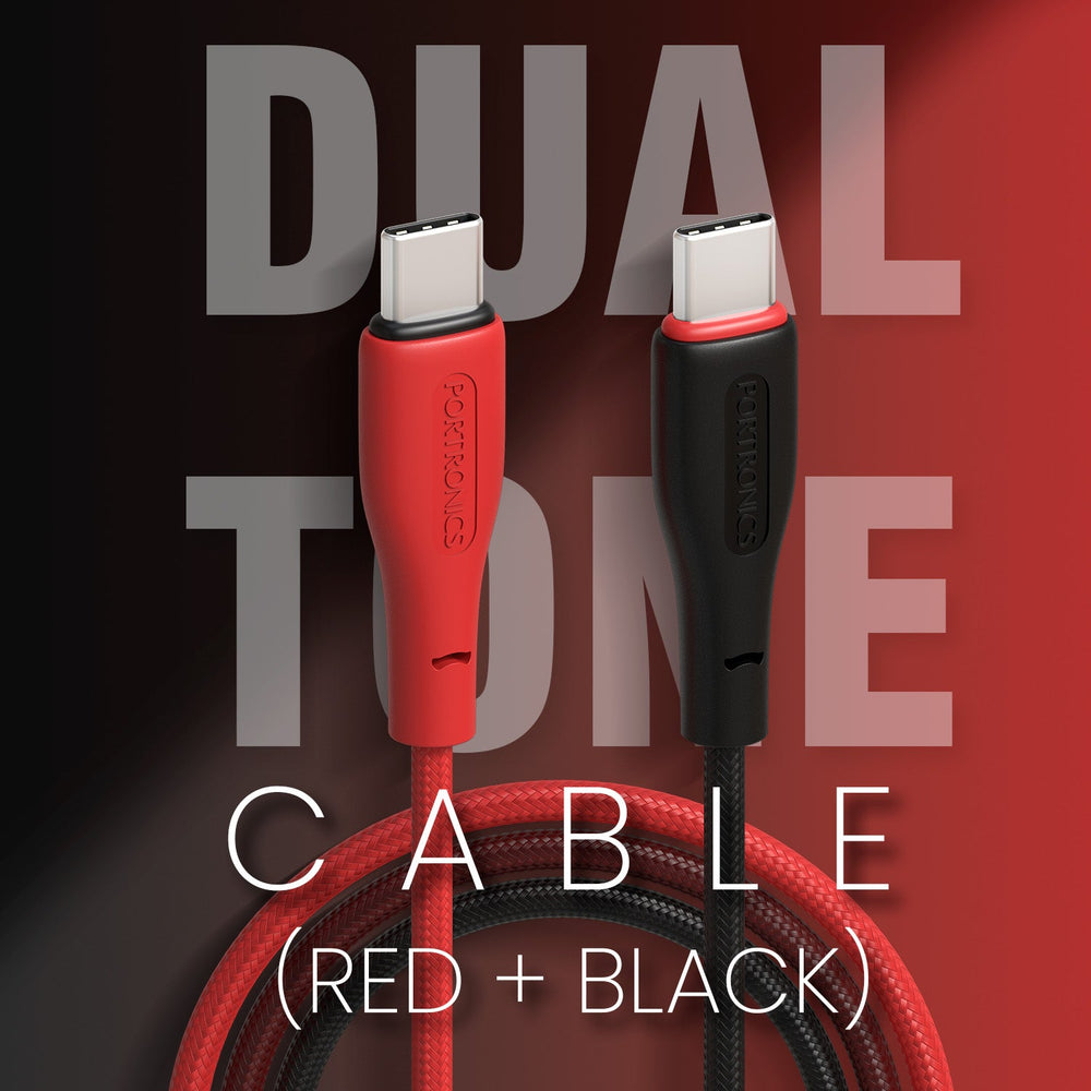 HUE X - Type C To Type C 60W 1M, Black+Red