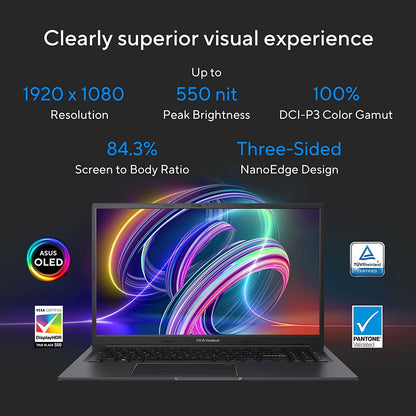 ASUS VIVOBOOK 15X OLED K3504VA-LK541WS [CI5-1340P 13TH GEN/16GB DDR4/512GB SSD/WIN 11 HOME +MSO/15.6 INCH/INTEGRATED GRAPHICS /1 YEAR(S)/BLACK]