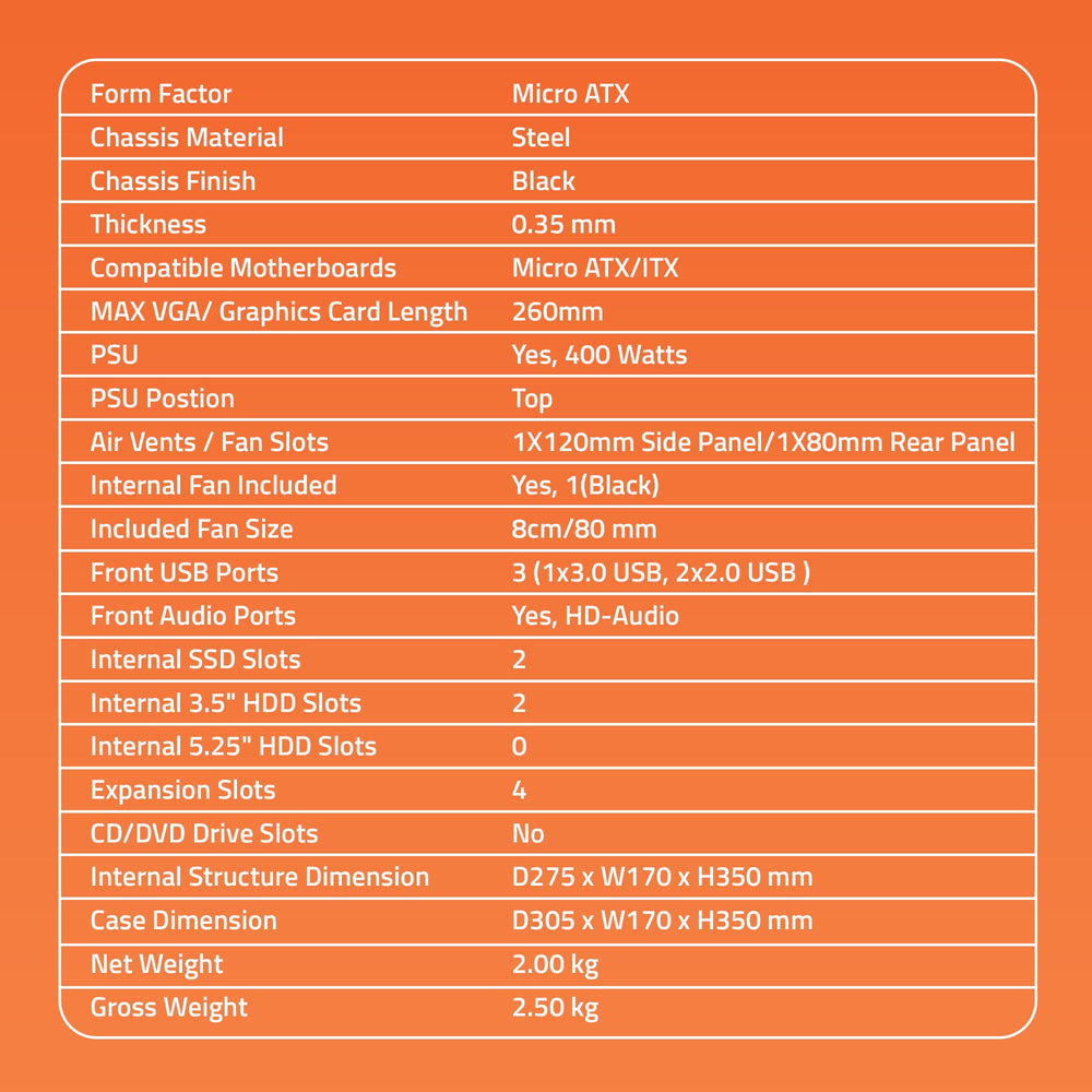 Regal 3.0 Micro ATX Computer Cabinet