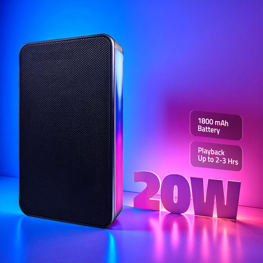 SoundMax 700  Wireless Bluetooth Speaker with USB Input, TF Card Input, FM Radio & TWS (20W RMS) Black