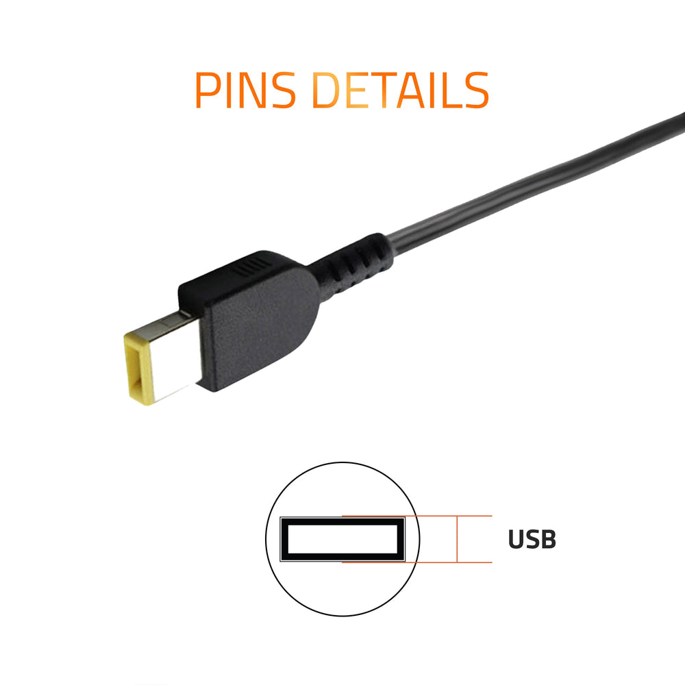 AR1205 130 Watt Laptop Charger/Adapter with Power Cord Compatible with Lenovo Laptops (20V/6.75A, Pin: USB)