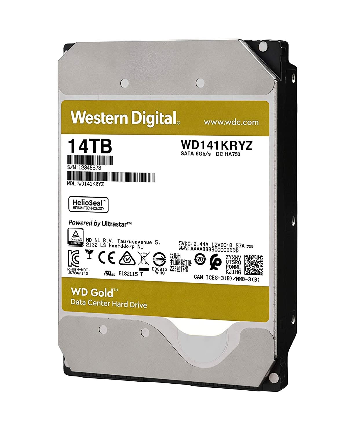 WESTERN DIGITAL 14TB ENTERPRISE GOLD INTERNAL SATA HARD DRIVE