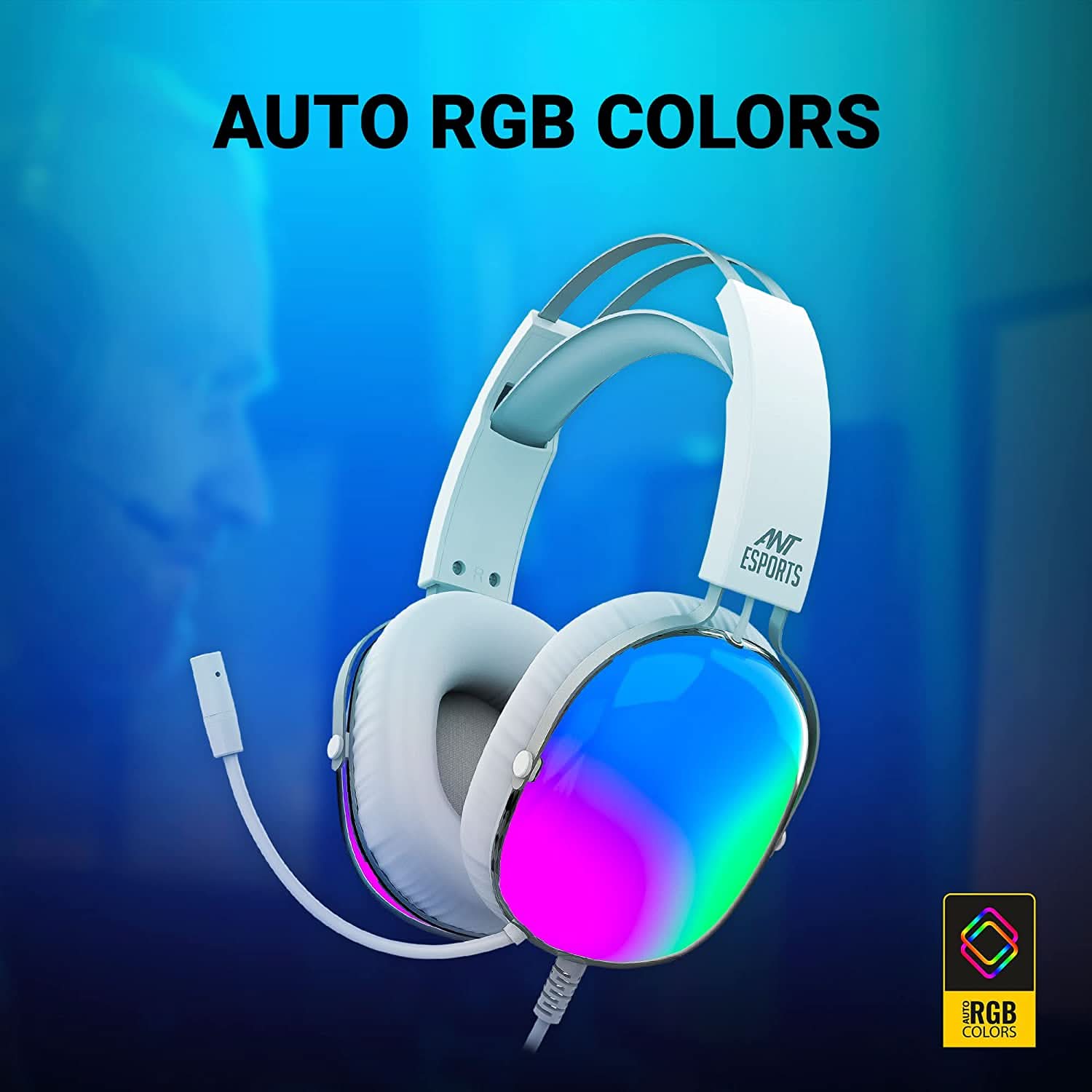 ANT ESPORTS H1150 CRYSTAL RGB GAMING HEADSET WHITE