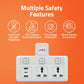 2MS-3USBC 2 Universal Sockets with 2 USB Ports & 1 USB Type C Port with Multi Switch & surge Protector