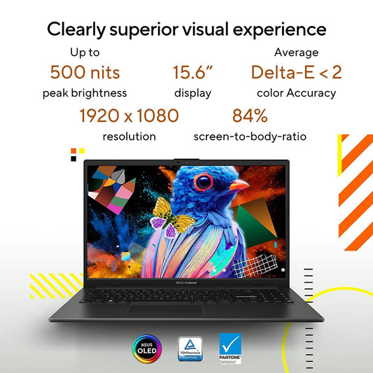 ASUS VIVOBOOK GO 15 OLED E1504FA-LK542WS [R5-7520U RYZEN/16GB/512GB SSD/WIN11 HOME+MSO/15.6 INCH/INTEGRATED GRAPHICS /1 YEAR(S)/BLACK]