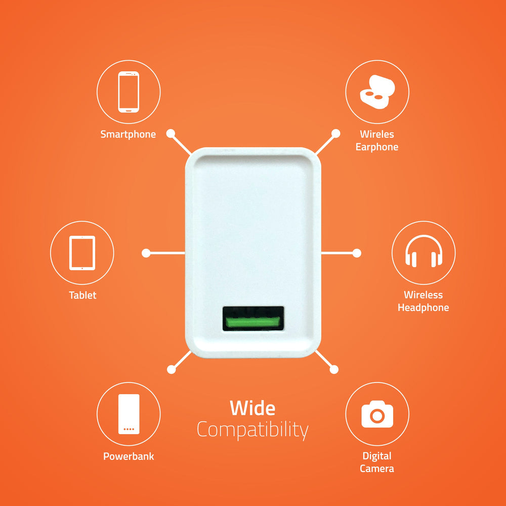 UQC100 QC3.0 Quick Wall Charger Adapter with i Cable(White)