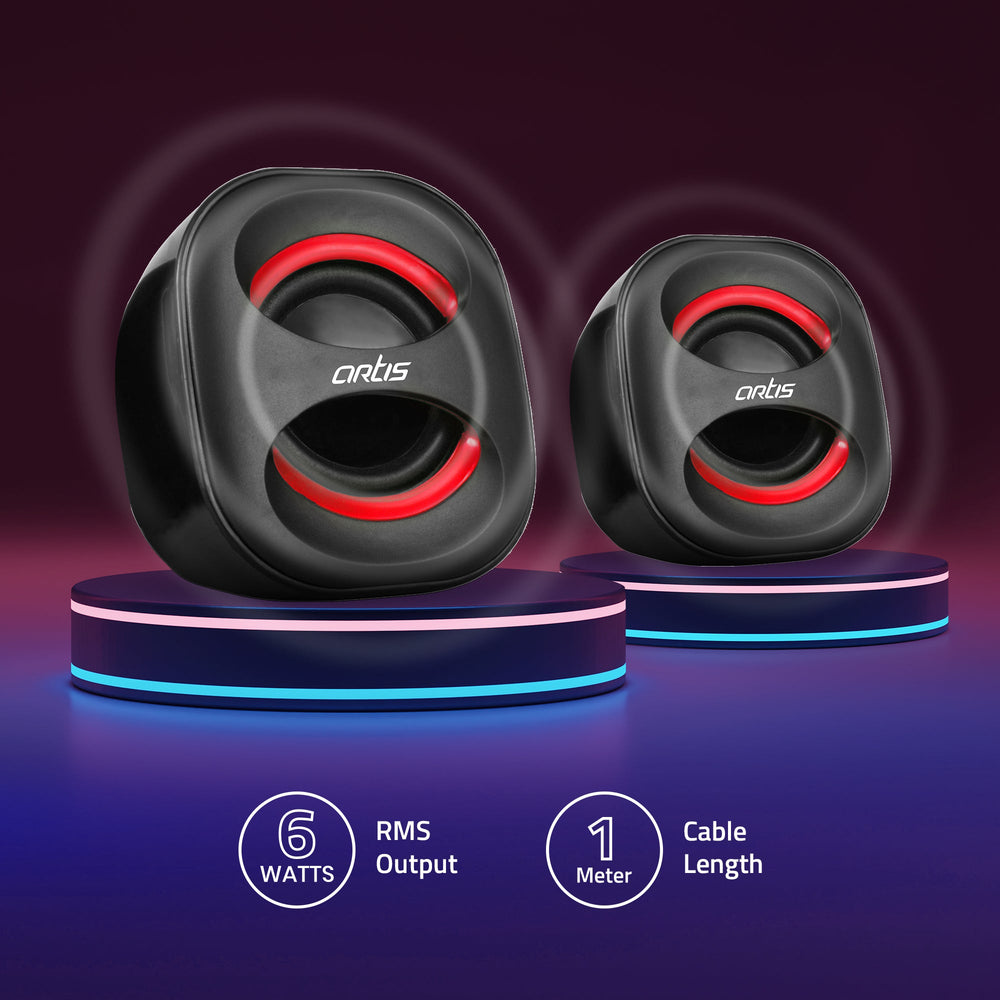 MINI 2.0 USB Multimedia Speaker (Black-Red)