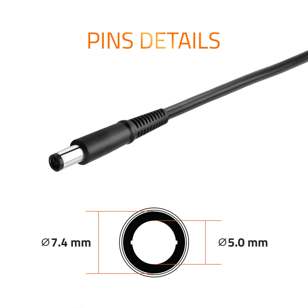 AR0902 90 Watt Laptop Charger/Adapter with Power Cord Compatible with Dell Laptops (19.5V/4.62A, Pin: 7.4 x 5.0 mm)