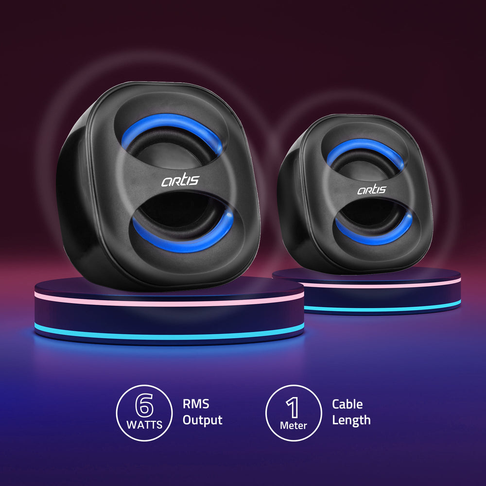 MINI 2.0 USB Multimedia Speaker (Black-Blue)