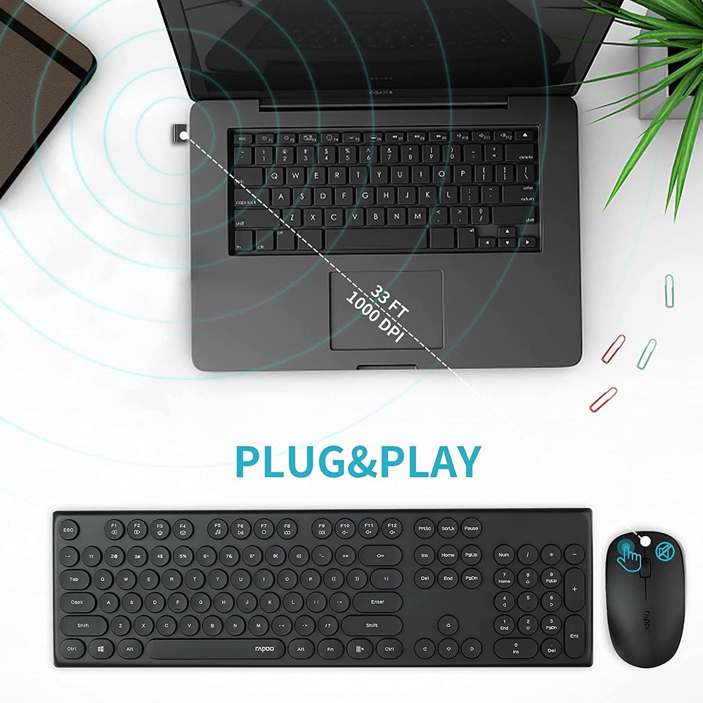 RAPOO SET WIRELESS X260 BLACK