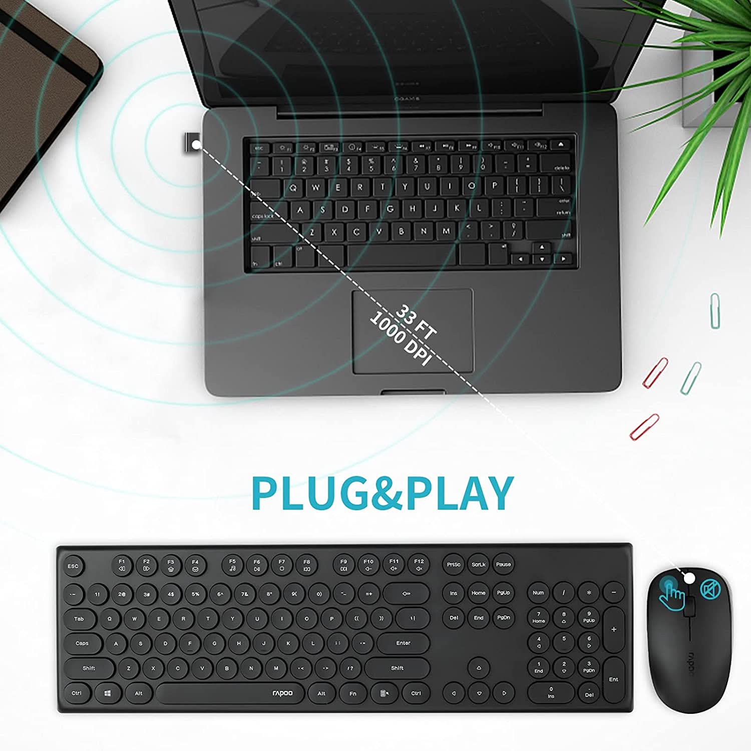 RAPOO SET WIRELESS X260 BLACK