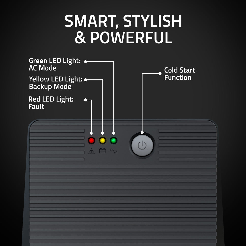Artis 2000VA Line Interactive UPS for Personal/Gaming Computers, Desktop PCs, Laptops, Routers, Networking Devices and Gaming Consoles with 16A INPUT PLUG.