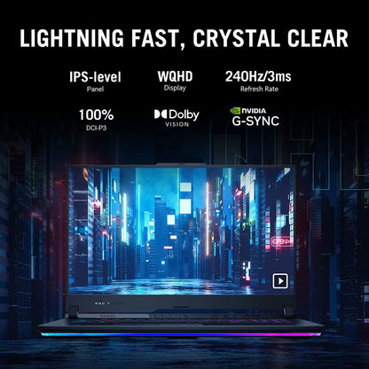 ASUS G733PZ-LL046WS [R9-7945HX RYZEN/16GB DDR4/1TB SSD/WIN11 HOME+MSO/17.3 INCH/12GB GRAPHICS RTX 4080/1 YEAR(S)/BLACK]