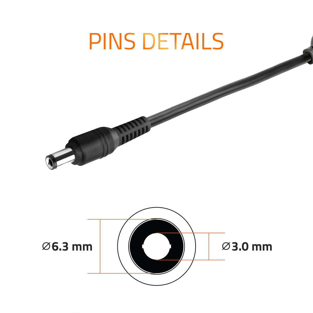 AR1204 130 Watt Laptop Charger/Adapter with Power Cord Compatible with Lenovo Laptops (19.5V/6.15A, Pin: 6.3 x 3.0 mm)