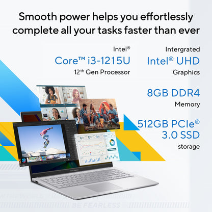 ASUS VIVOBOOK 15, LIGHT WEIGHT LAPTOP, 12TH GEN INTEL CORE I3-1215U (8GB/512GB/INTEL UHD GRPH/39.62 CMS (15.6) FHD/WIN 11 HOME) X1504ZA-NJ322WS