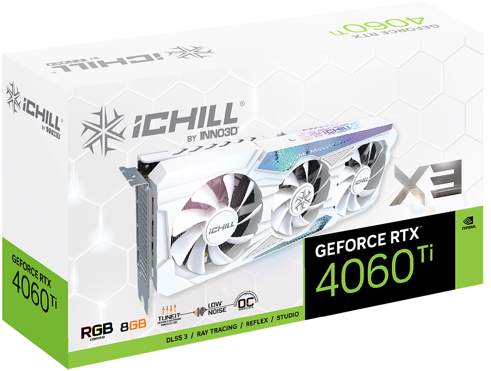 INNO3D GeForce RTX 4060 Ti iChill X3 White 8GB Nvidia Graphic Card